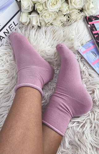 Fit bezuciskowe gładkie Skarpety damskie Milena - pudrowy róż