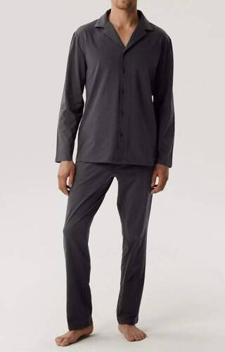 Piżama męska rozpinana BNMP-001 Atlantic-grafitowa