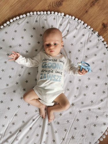 551219125 Body z długim rękawem "pierwsze imię GŁODNY, drugie imię ZAWSZE" Oscar Kids