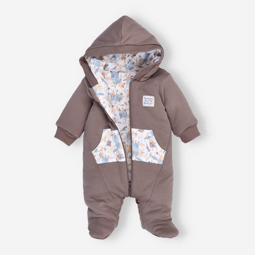 Kombinezon z bawełny organicznej Skarby Jesieni Nini brązowy 