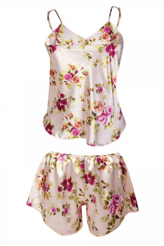 Komplet piżama damska Flowers  DKaren -DK-KK 4 ecru