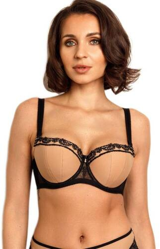 Biustonosz balkonetka VB-456 Vena karmel-czarny