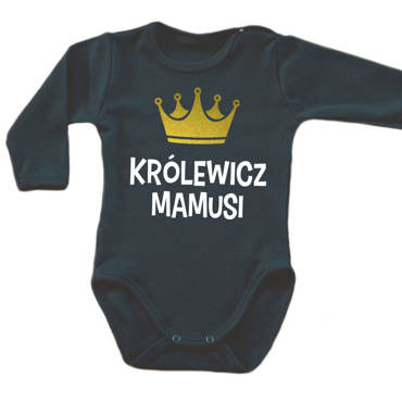 Body długi rękaw "KRÓLEWICZ MAMUSI" Moocha czarny