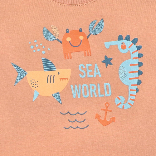 Bluza dresowa chłopięca Morskie Zwierzątka Nini pomarańczowy