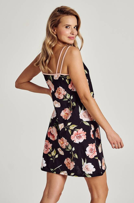 Koszula Damska 3098 Margot Taro- czarny kwaity