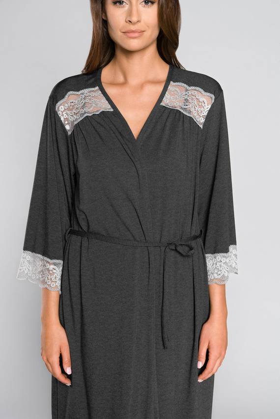 Szlafrok Damski Sonata Italian Fashion- ciemny melanż