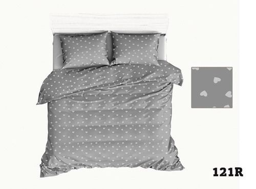 Pościel bawełniana  R125 serca biały