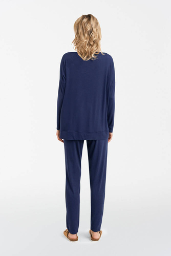 Komplet damski Akord długi rękaw, długie spodnie Italian Fashion - granatowy