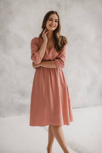 Sukienka ciążowa i do karmienia Lovely Dress Midi Milk&Love herbal rose