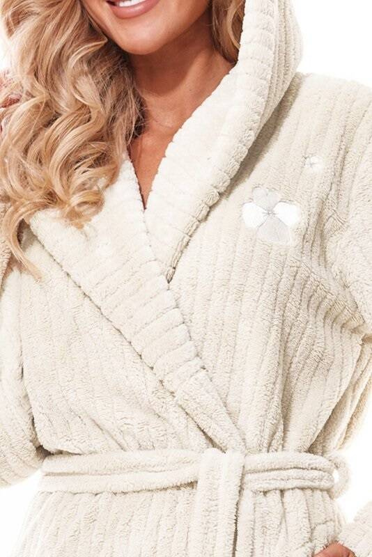 Długi Szlafrok Damski 2313 Mag L&L -ecru