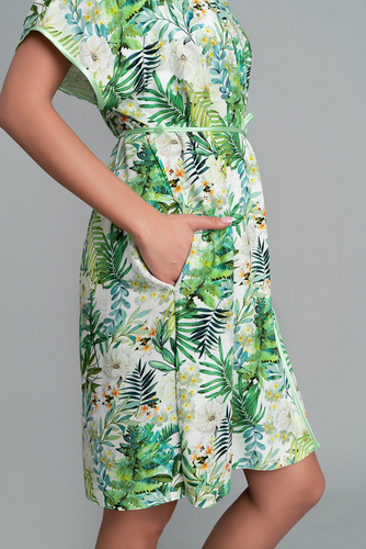 Szlafrok Damski Florina Italian Fashion - druk liście