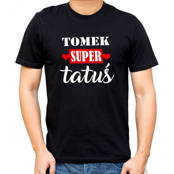 Koszulka dla taty "Super tatuś" Moocha biały