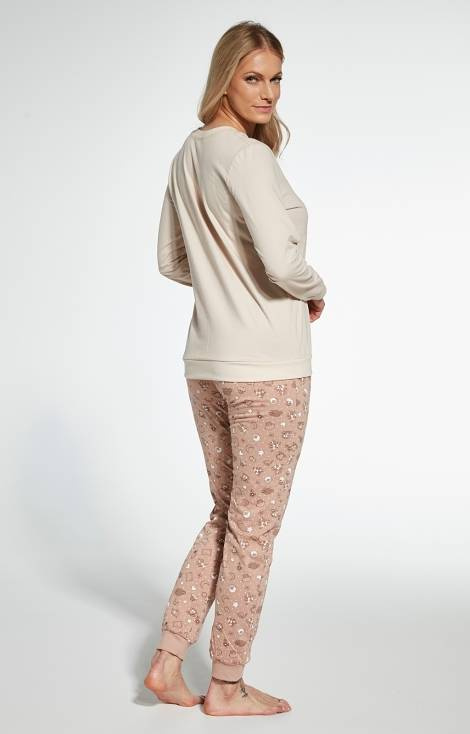 Cornette Piżama damska 671/344 Evening - beżowy mocca