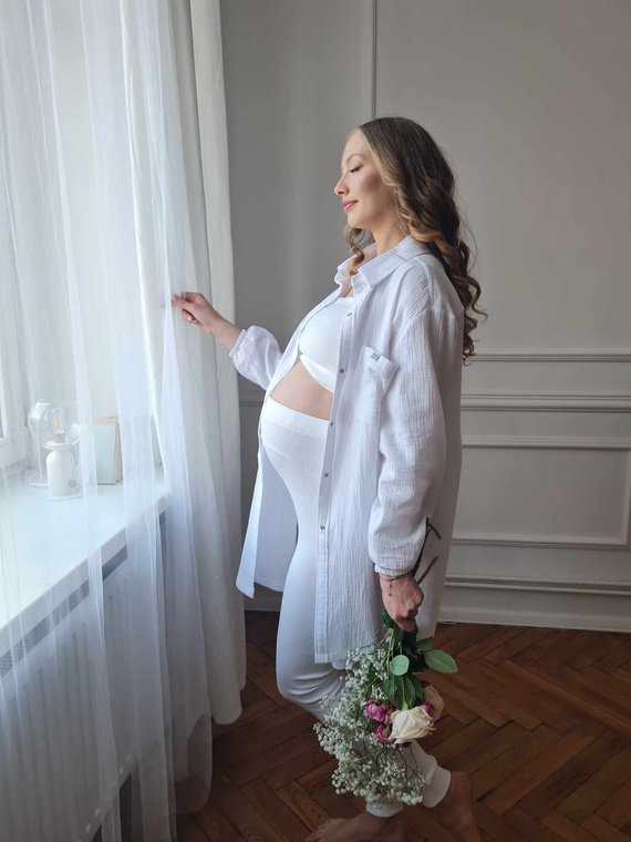 Legginsy ciążowe z prążka 3411C/E Marija – wygodne, miękkie i elastyczne