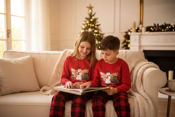 Cornette Winter 593/171, 966/171 – chłopięca piżama świąteczna, czerwona, bawełna