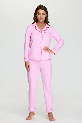 Piżama damska rozpinana 18 Bonamera różowy