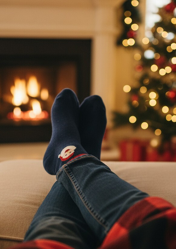 Skarpety Świąteczne Gatta U04.N56 – ciepłe, bawełniane, unisex, wzór 999 navy