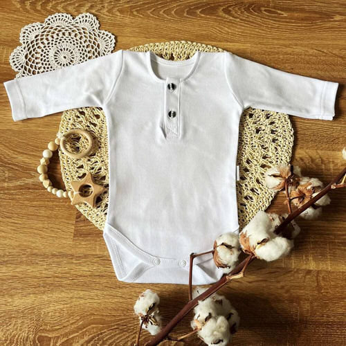 Body polo z długim rękawem BP002 Mamatti - biały