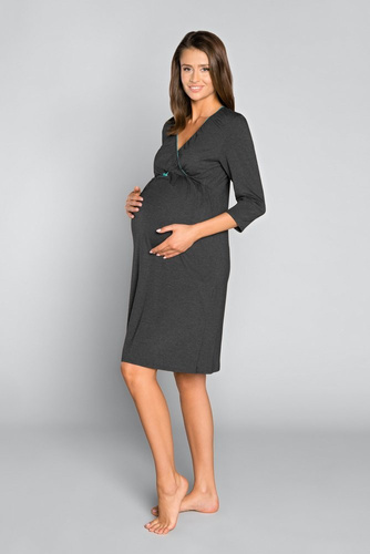 Koszula damska, 3/4 rękaw Sonata Italia Fashion - ciemny melanż/łosoś 