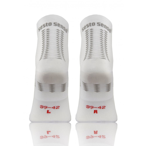 SKB01 Sport Socks Skarpety sportowe uniwersalne Sesto Senso biały-czerwony