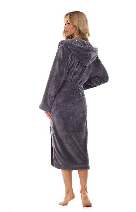 Długi Szlafrok Damski 2412 Night L&L - onyx