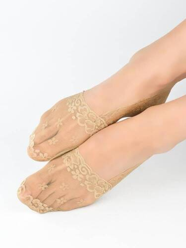 SN051 Baleriny stopki damskie Noviti - beżowy ciemny