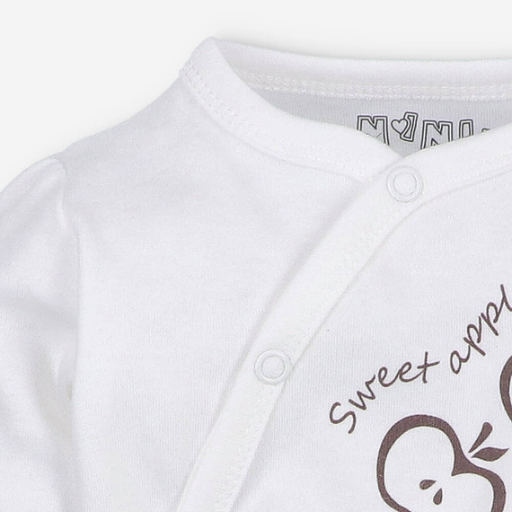 Body kopertowe z bawełny organicznej Happy Apples Nini ecru