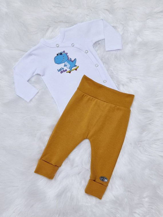 Body z długim rękawem kopertowe Let's Drive Bambarillo biały