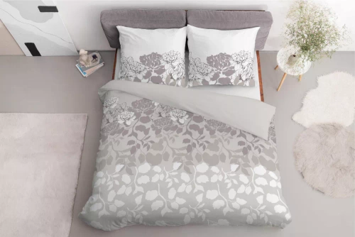 Pościel satynowa kwiaty 5090 B Home Satin Detexpol beżowy 