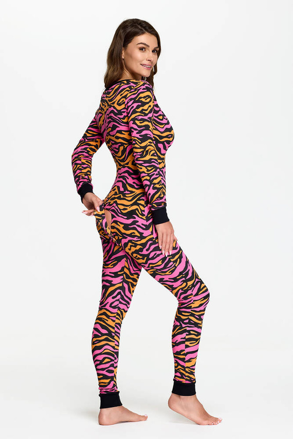 Kombinezon damski 28 Zebra Bonamera różowo-pomarańczowo