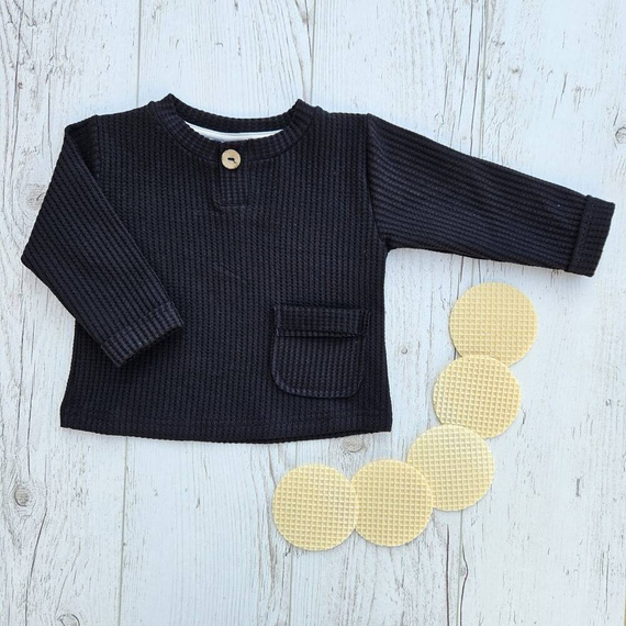 Bluza polo "Natural Waffel" Makoma black