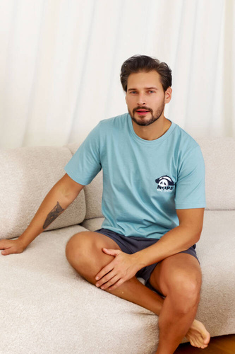 PMB.7232 Piżama Męska Doctor Nap - ice blue