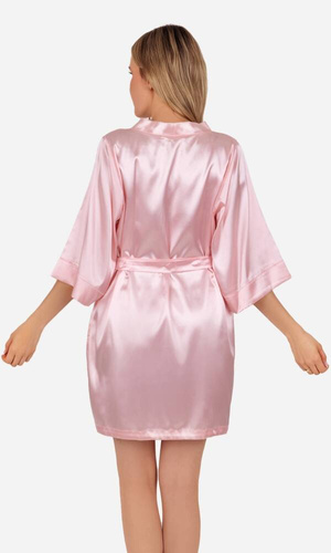 Szlafrok damski satynowy Vesna ByShelly - jasny róż