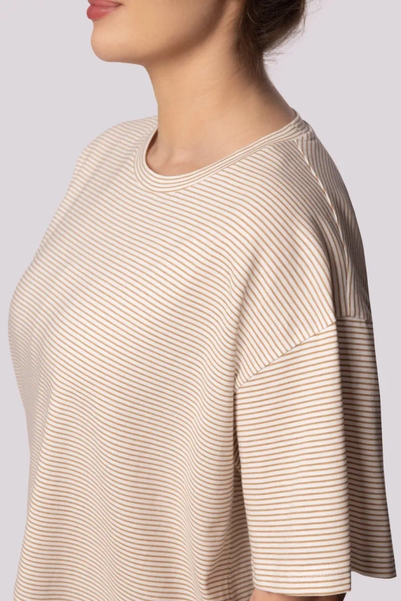 Piżama damska Stripe shortsleeve Mona ecru