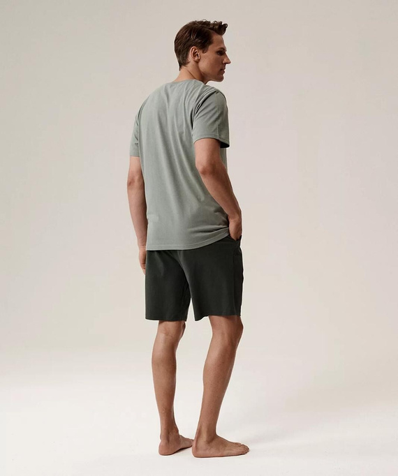 Bawełniana piżama męska NMP-396 – krótki rękaw, przewiewna, idealna na lato