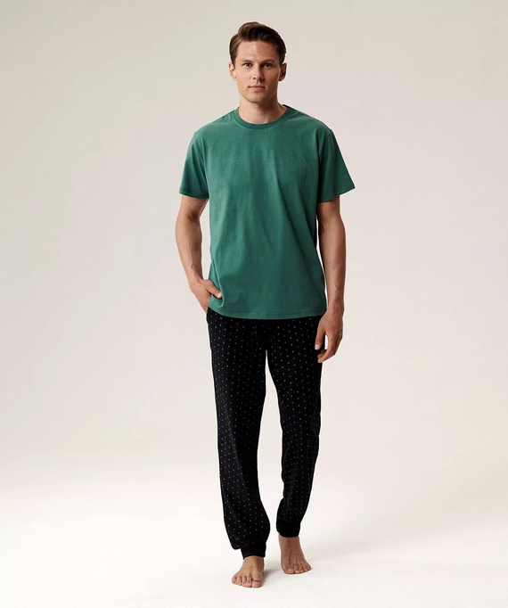 Atlantic NMP-388 Piżama męska – bawełna, T-shirt z krótkim rękawem