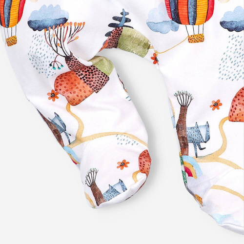 Półśpiochy z bawełny organicznej Kolorowy Las Nini druk