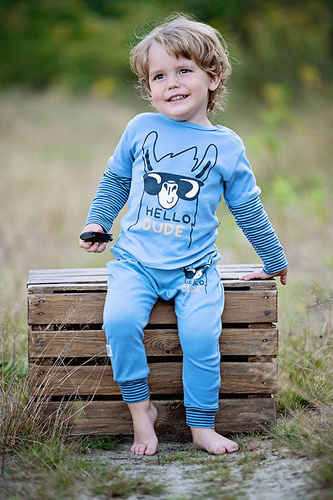 Spodnie niemowlęce "Hello Dude" Makoma niebieski 
