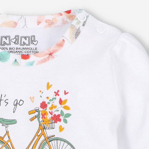 Bluzka z bawełny organicznej Bicycle Nini biały