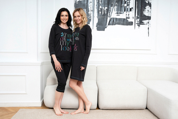 Koszula nocna damska Olza Italian Fashion - czarny