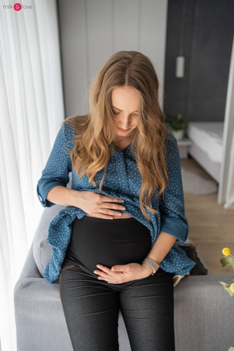 Tunika z muślinu organicznego Mother Nature Milk&Love indygo w kropki