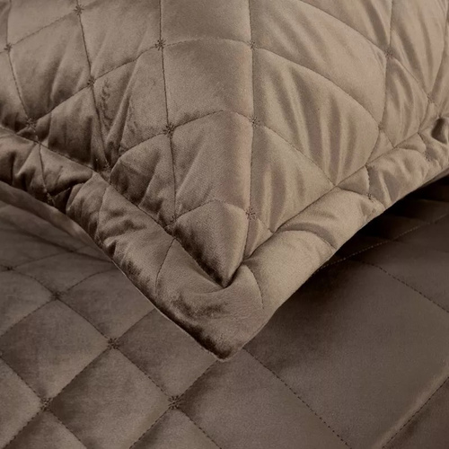 Eurofirany Ria 6 narzuta welurowa pikowana dekoracyjna brązowy