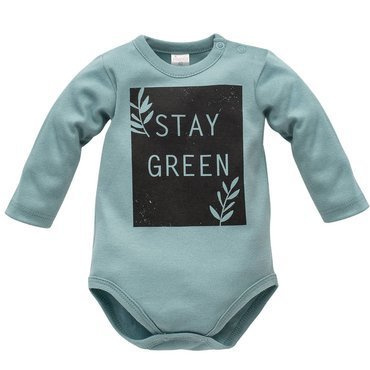"Stay Green" Body z długim rękawem Pinokio - turkus