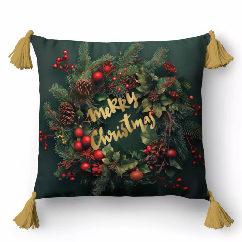 5377 A Merry Christmas, Christmas Deco Detexpol– poszewka dekoracyjna świąteczna 45x45, Panama, zamek błyskawiczny