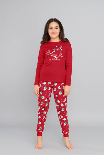 Piżama dziecięca Kasjana Italian Fashion - czerwony/druk czerwony 