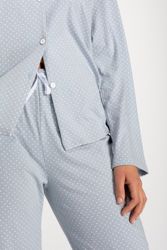 Piżama damska rozpinana Always Classy Momenti Per Me dusty blue