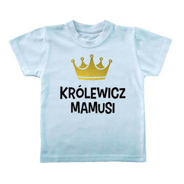Koszulka dziecięca "KRÓLEWICZ MAMUSI"  Moocha biały