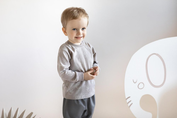 Bluzka z długim rękawem Slow Life Pinokio - beż druk