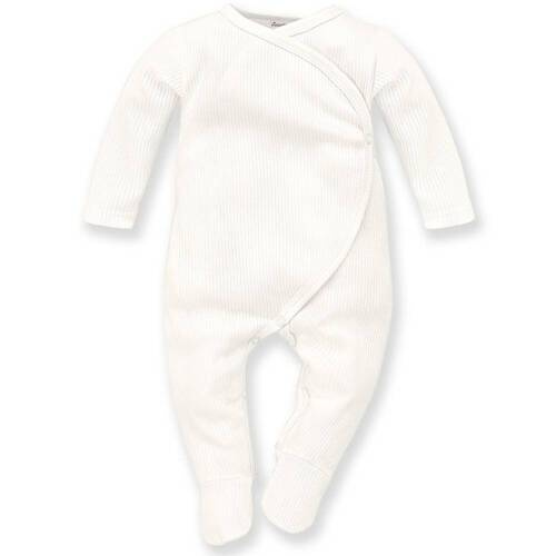 Pajac niemowlęcy wiązany Lovely Day Pinokio - ecru prążek