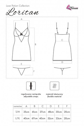 Komplet dwuczęściowy Loritan LC 99185 LivCo Corsetti Fashion